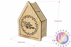 Wooden Piggy bank - Money box. Vector cut files for wood Product Image 2