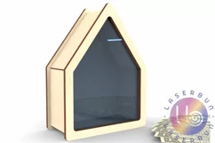 Wooden Piggy bank - Money box. Vector cut files for wood Product Image 5
