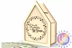 Wooden Piggy bank - Money box. Vector cut files for wood Product Image 6