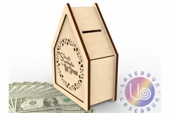 Wooden Piggy bank - Money box. Vector cut files for wood Product Image 9