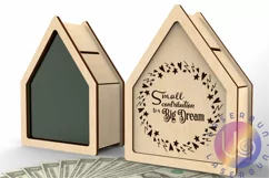 Wooden Piggy bank - Money box. Vector cut files for wood Product Image 4