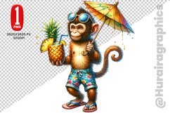 Cute Monkey Clipart - PNG File Product Image 1