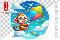 Cute Monkey Clipart - PNG File Product Image 1