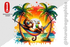 Cute Monkey Clipart - PNG File Product Image 1