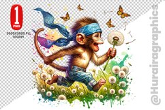 Cute Monkey Clipart - PNG File Product Image 1