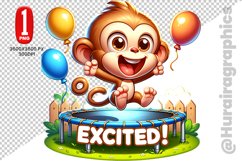 Cute Monkey Clipart - PNG File Product Image 1