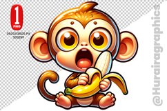 Cute Monkey Clipart - PNG File Product Image 1