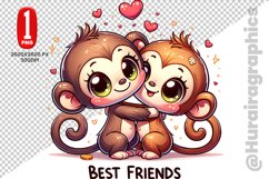 Cute Monkey Clipart - PNG File Product Image 1