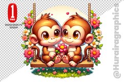 Cute Monkey Clipart - PNG File Product Image 1