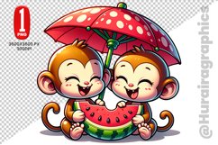 Cute Monkey Clipart - PNG File Product Image 1