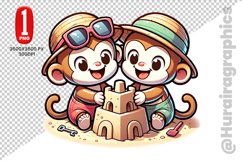 Cute Monkey Clipart - PNG File Product Image 1