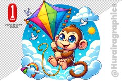 Cute Monkey Clipart - PNG File Product Image 1