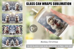 Glass Can Wraps Monkey Christmas Product Image 1