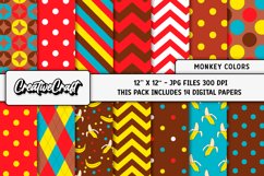 Monkey Colors Digital Papers, scrapbook backgrounds designs Product Image 1