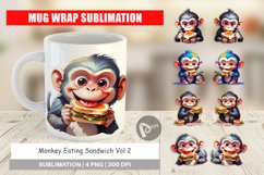 Mug Wrap Design Monkey with Sandwich Product Image 1