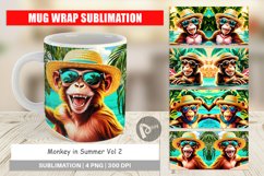 Mug Wrap Design Monkey in Summer Product Image 1
