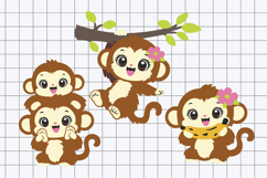 Kawaii Monkey 3D SVG Product Image 3