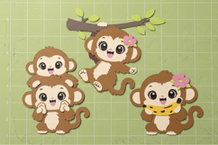 Kawaii Monkey 3D SVG Product Image 4