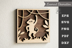 Monkey Lasercut Wall Decor Product Image 1