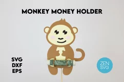 Monkey Money Holder, Kids Tooth Fairy Money Card , Paper Cut Product Image 1