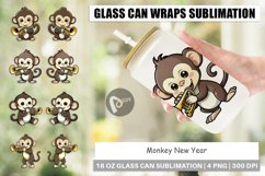Glass Can Wraps Monkey New Year Product Image 1