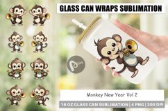Glass Can Wraps Monkey New Year Product Image 1
