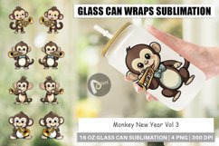 Glass Can Wraps Monkey New Year Product Image 1