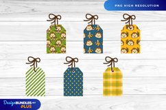 Monkey Patterned Shaped Tags Product Image 1