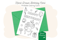 Monkey Happy Birthday Card, Kids Coloring Card &amp; Placemat Product Image 1