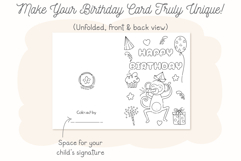 Monkey Happy Birthday Card, Kids Coloring Card &amp; Placemat Product Image 3
