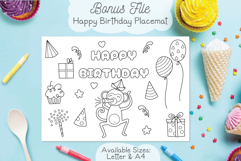Monkey Happy Birthday Card, Kids Coloring Card &amp; Placemat Product Image 6