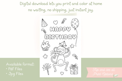 Monkey Happy Birthday Card, Kids Coloring Card &amp; Placemat Product Image 7