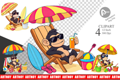 Summer Monkey Clipart Product Image 1