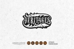 Monochrome elegant floral heritage hand lettering word Product Image 1