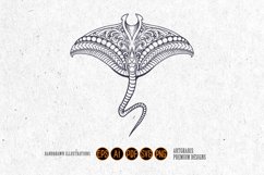 Monochrome stingray luxury vintage ornament svg Product Image 1