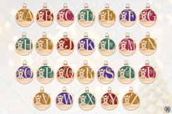 Christmas Ball Monogram Svg, Christmas Tree Ornaments Svg Product Image 2