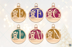 Christmas Ball Monogram Svg, Christmas Tree Ornaments Svg Product Image 4