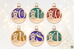 Christmas Ball Monogram Svg, Christmas Tree Ornaments Svg Product Image 5