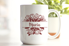 Tulips Split Monogram SVG | Spring Floral Name Frame Product Image 2