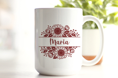 Sunflower Split Monogram SVG | Floral Name Frame Product Image 2