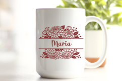 Floral Split Monogram SVG | Flower Name Frame Product Image 2