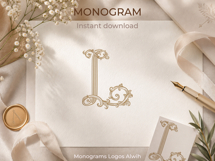L Monogram Logo, Elegant Initial Monogram Product Image 2
