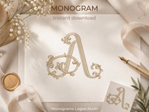 A Monogram Logo, Elegant Initial Monogram Product Image 6
