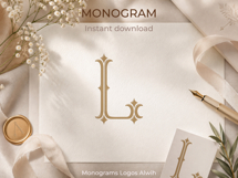 L Monogram Logo, Elegant Initial Monogram Product Image 6