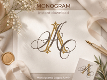 AA Wedding Monogram Logo | Elegant Initials Vector Product Image 6