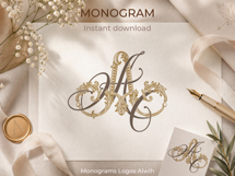 AA Wedding Monogram Logo | Elegant Initials Vector Product Image 7
