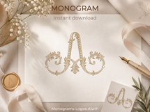 A Monogram Logo, Elegant Initial Monogram Product Image 8