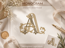 AA Wedding Monogram Logo | Elegant Initials Vector Product Image 9