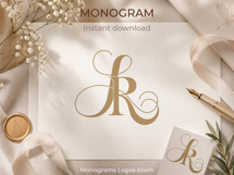 LR RL Wedding Monogram Logo | Elegant Initials Vector Product Image 2