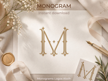 M Monogram Logo, Elegant Initial Monogram Product Image 5